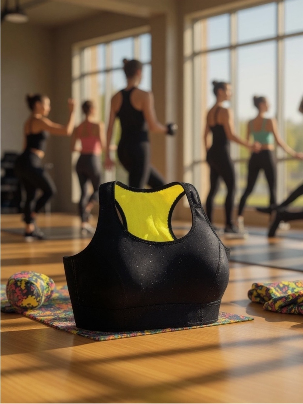 Women's Black & Yellow Burning
Fat Sauna Sweat Top.